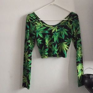 Cropped long sleeve top